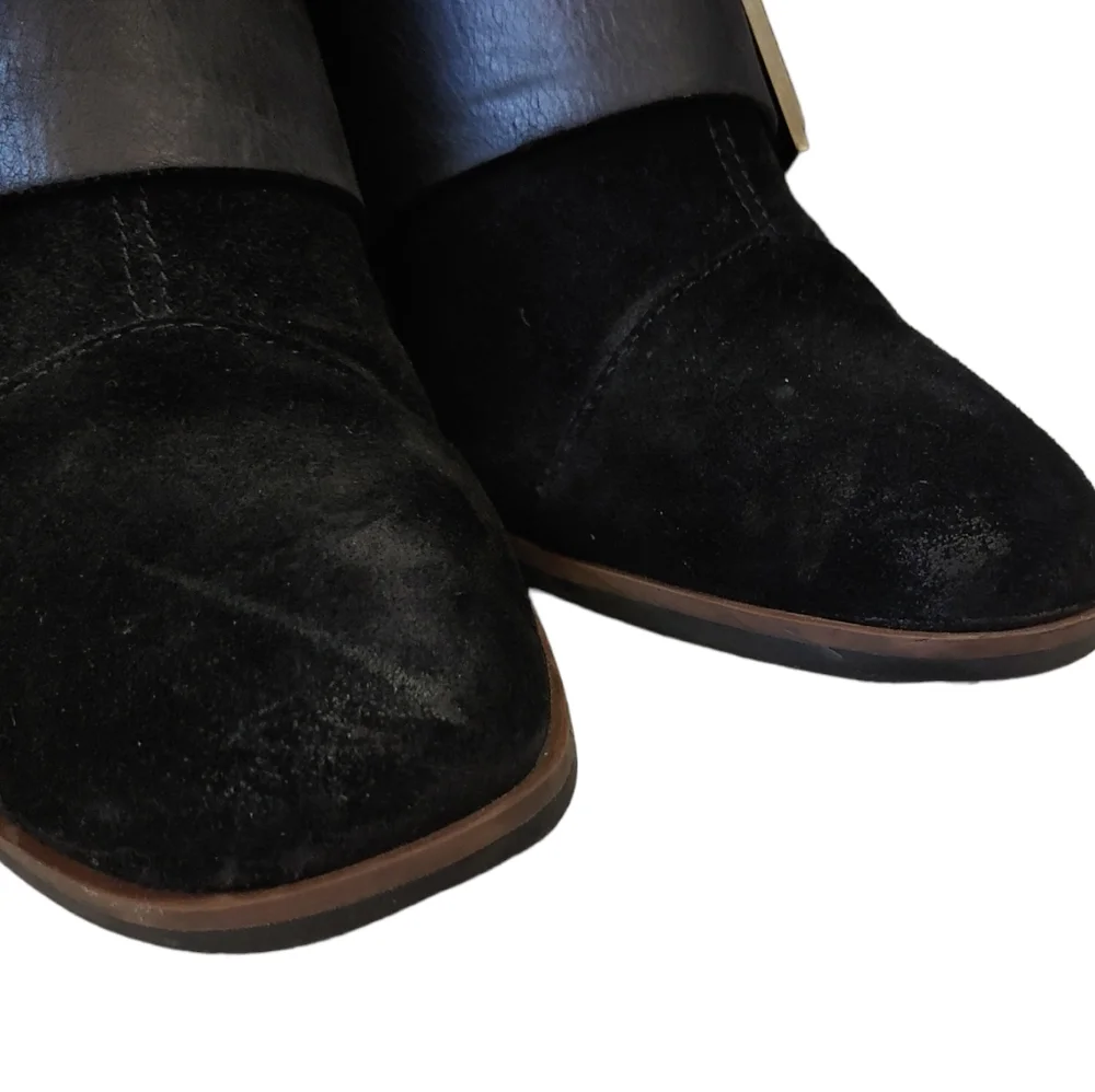 Kork Ease Black Suede Square Toe Buckle Ankle Heels Booties Women's Size 9.5 - Picture 6 of 11